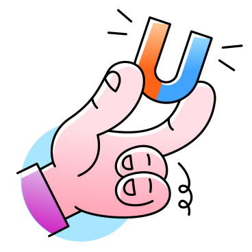Hand hält einen kleinen magneten PNG, SVG