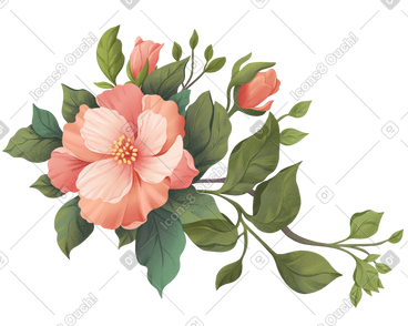 在绿叶中的三朵玫瑰果花 PNG, SVG