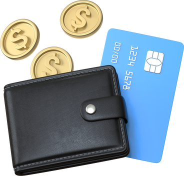 black wallet with credit card PNG, SVG