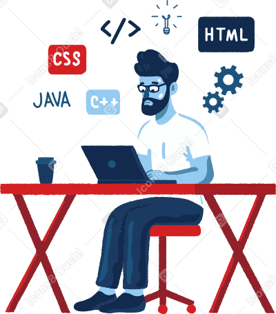 programmer Illustration in PNG, SVG