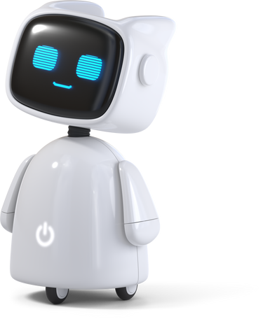 robot assistant standing and looking Illustration in PNG, SVG