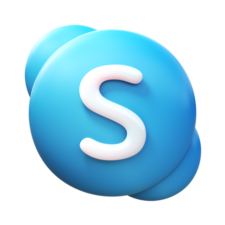 3D skype logo Illustration in PNG, SVG
