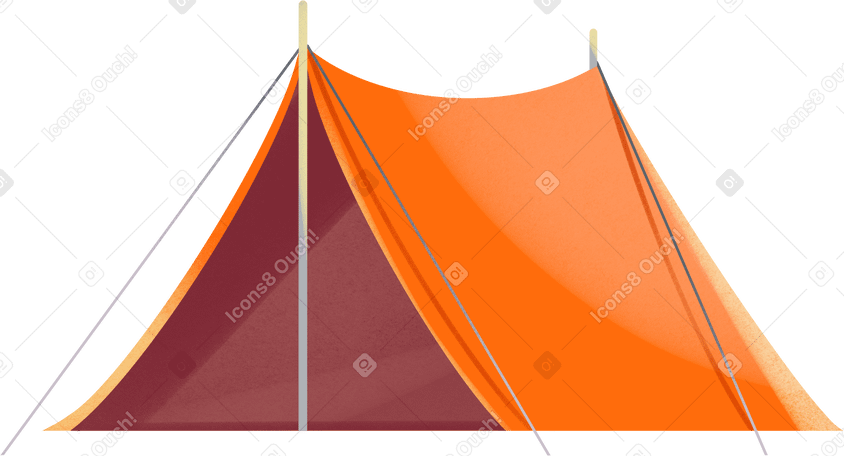 orange tent Illustration in PNG, SVG