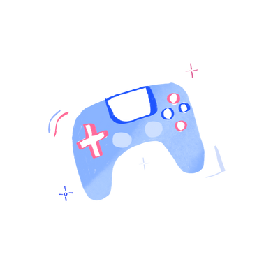 Gamepad with graphic elements PNG, SVG