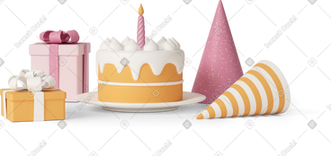 Birthday party cake PNG, SVG