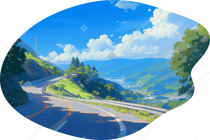 夏の道の背景 PNG、SVG