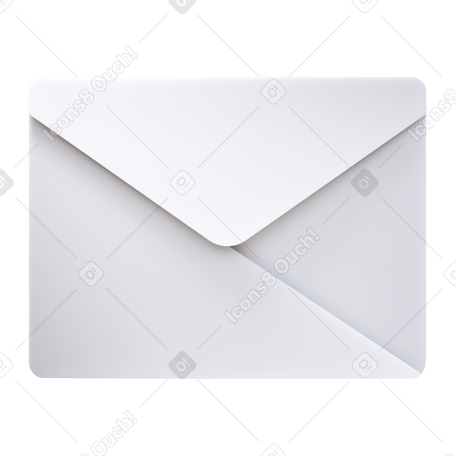 3D white envelope PNG, SVG