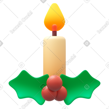 Christmas candle PNG, SVG