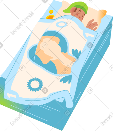 Man sleepeng on a pile of banknotes PNG, SVG