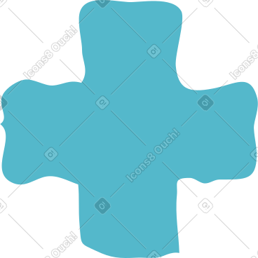 Blue cross shape PNG, SVG