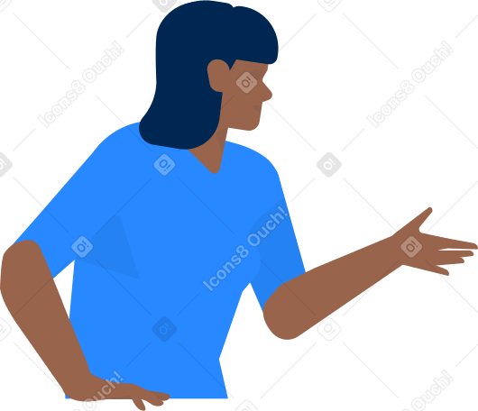 woman leading the discussion Illustration in PNG, SVG