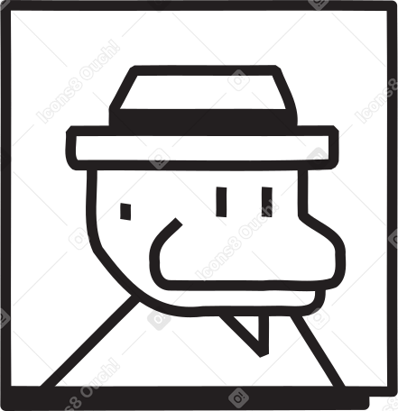 戴着帽子的动物肖像 PNG, SVG