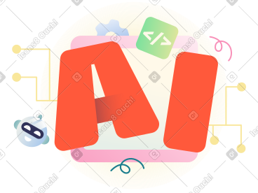 用电子芯片和机器人文本刻字 ai PNG, SVG