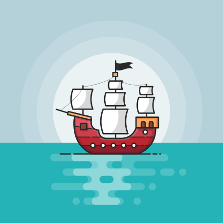 Pirate boat Illustration in PNG, SVG