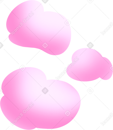 그라데이션 핑크 구름 PNG, SVG