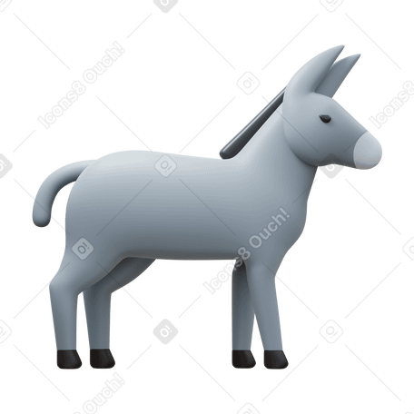 3D donkey PNG, SVG