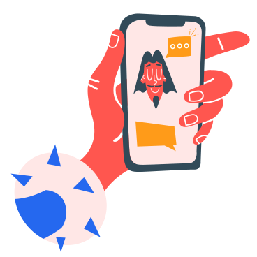 Chatting with a friend on phone PNG, SVG