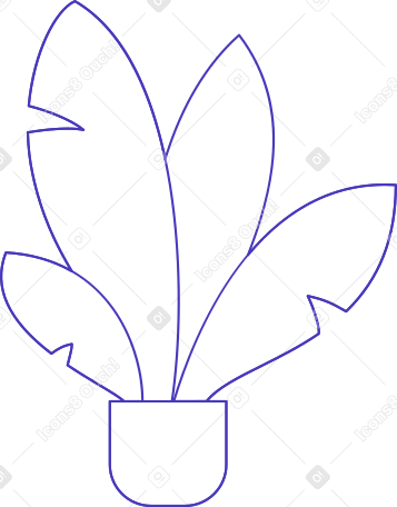 linear blue plant PNG, SVG
