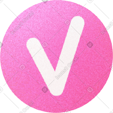 Pink circle with a tick inside PNG, SVG