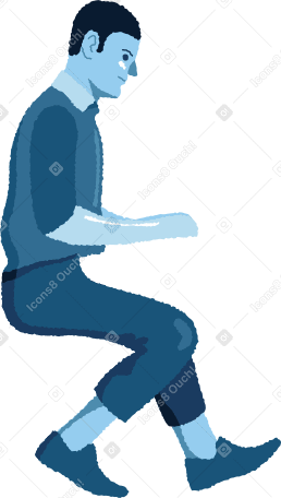 man sitting side view Illustration in PNG, SVG