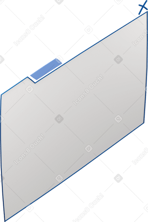 3D Three-quarter view of an empty browser window turned right Illustration in PNG, SVG