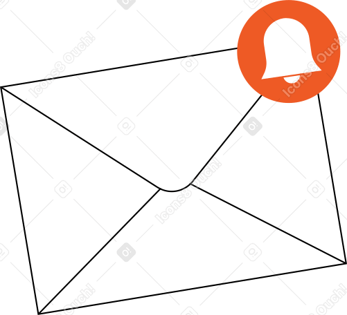 Envelope com notificação PNG, SVG