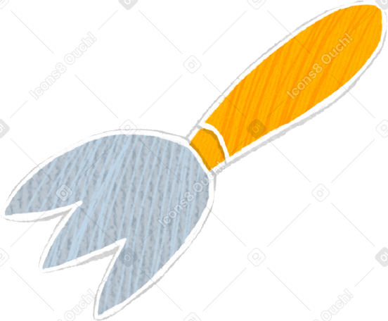 garden fork with yellow handle PNG, SVG