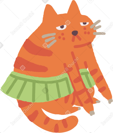 cat in skirt Illustration in PNG, SVG