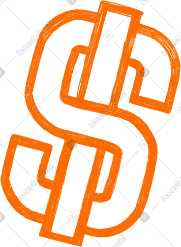 Orange dollar sign PNG, SVG