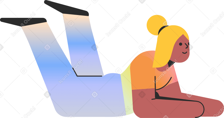 girl lying on stomach PNG, SVG