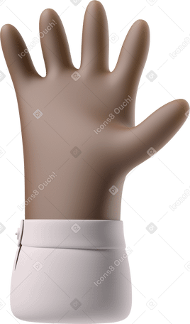 3D 黑皮肤手，手指张开 PNG, SVG