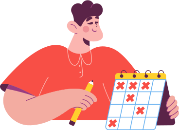 man with pencil and calendar PNG, SVG