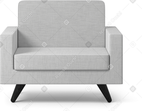 3D armchair Illustration in PNG, SVG