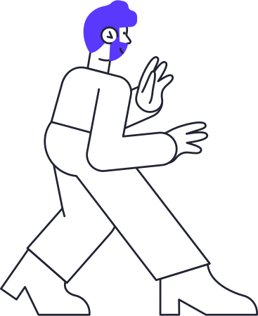 blue haired man sneaking PNG, SVG