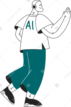 robot with artificial intelligence Illustration in PNG, SVG