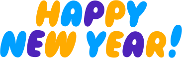 puffy lettering sticker happy new year! text PNG, SVG