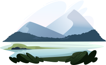 mountain lake animated illustration in GIF, Lottie (JSON), AE