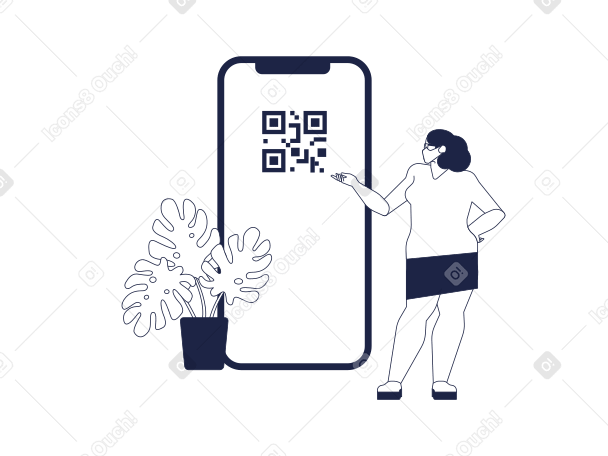 QR-code Illustration in PNG, SVG