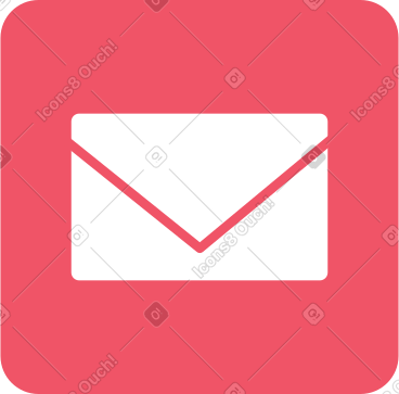 Red square mail icon PNG, SVG