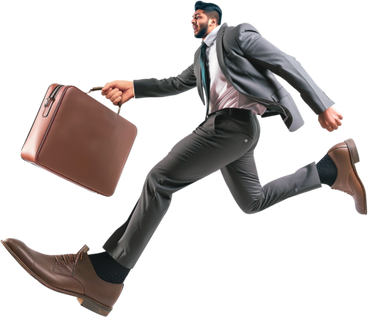 Man in a suit with a briefcase PNG, SVG