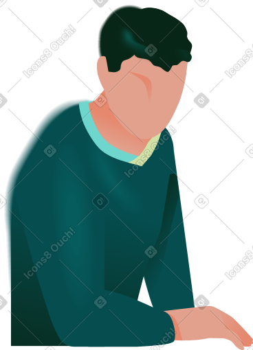 男人靠在他的肘部 PNG, SVG