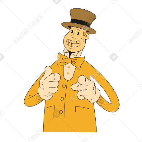 Man with finger guns PNG, SVG