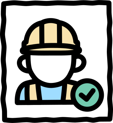 Trabalhador em um ícone de capacete PNG, SVG