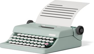 green typewriter PNG, SVG
