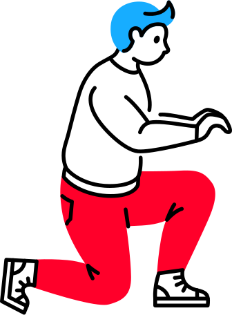 kneeling man Illustration in PNG, SVG