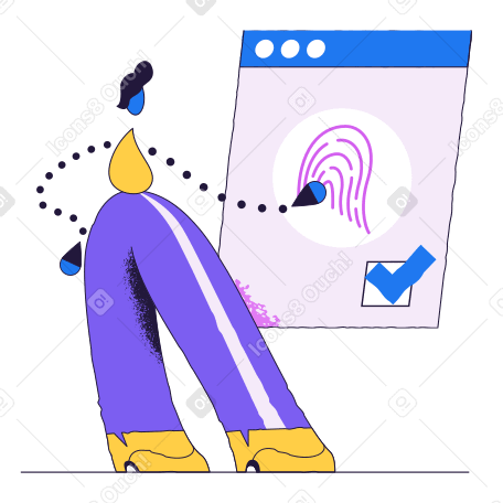 Fingerprint verification Illustration in PNG, SVG