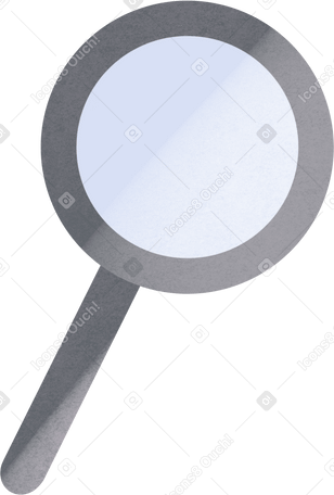 grey magnifying glass Illustration in PNG, SVG
