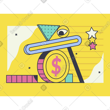 Financial stability with dollar coins animated illustration in GIF, Lottie (JSON), AE