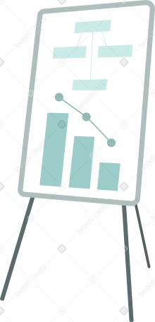 billboard with graphs and charts Illustration in PNG, SVG