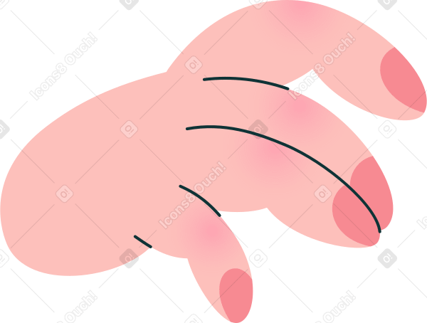 Рука с красными ногтями для удержания в PNG, SVG